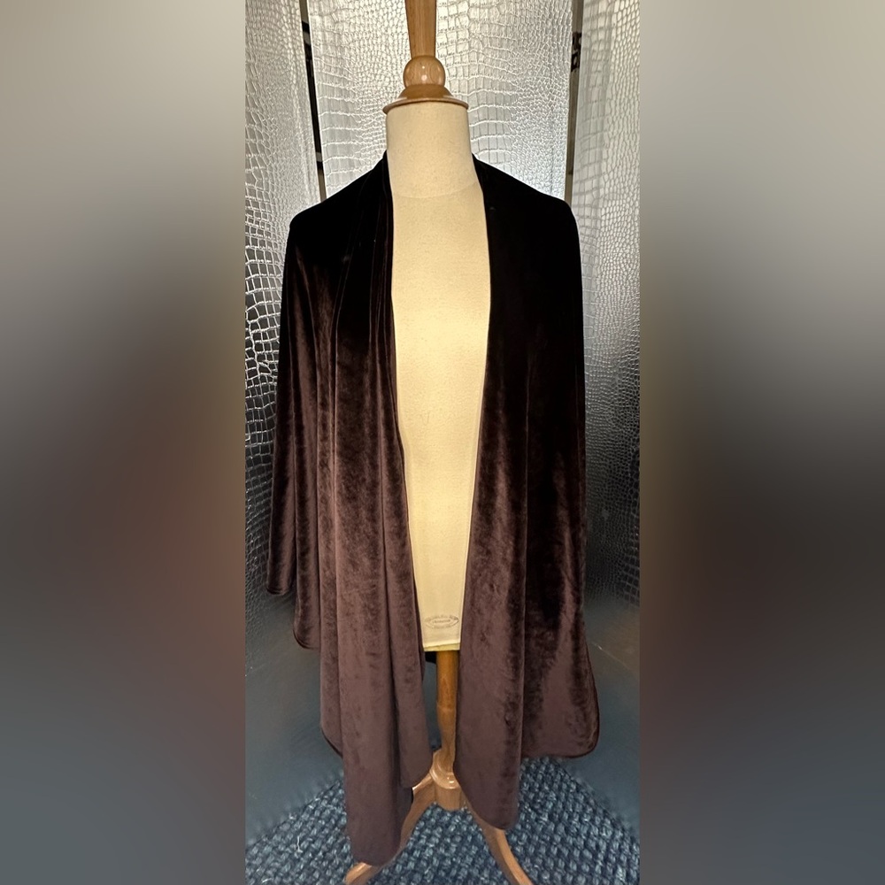 A Brod Vintage Chocolate Brown Velvety Cape